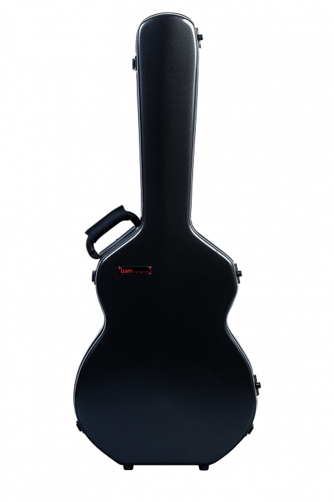 BAM 8008XLC Hightech OM Guitar Case, Black Carbon .