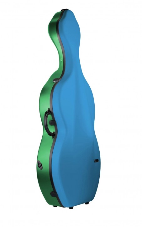 BAM BONB1003XLWBV_N Bonbon Hightech Cello Case with Wheels, Blue/Green